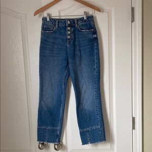 Mango High Waisted Women's Cropped Jeans